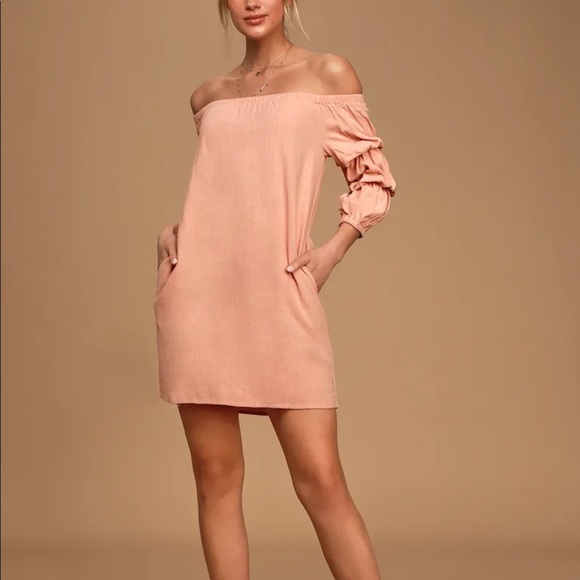 Lulus Off the Shoulder Dress - Picture 4 of 7